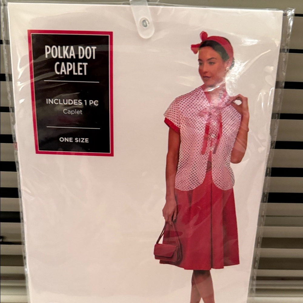 Red Polka Dot Caplet Costume For Adult Woman